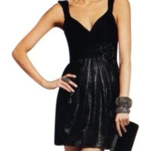 BCBGMAXAZRIA Black Metallic Jacquard Dress